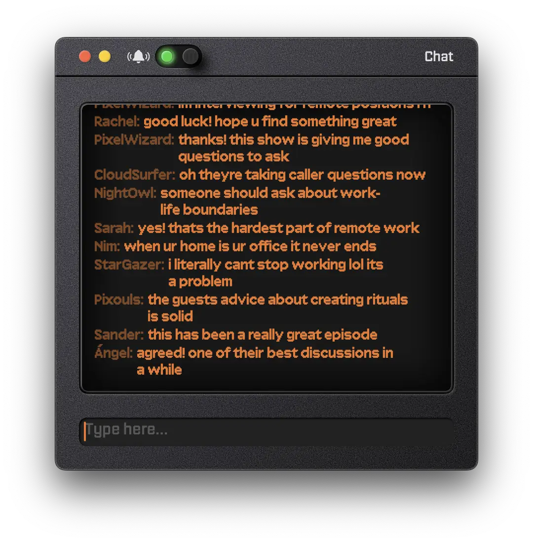 Macrowave chat feature